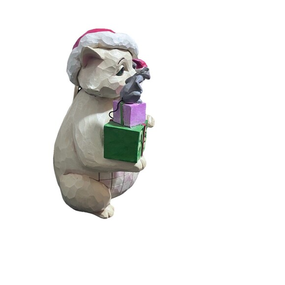 Jim Shore Heartwood Creek Unwrap some snuggles Christmas Cat 4047693 Santa Hat - Picture 5 of 11